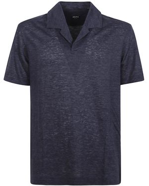 ZEGNA Short-Sleeved Polo Shirt - Blue