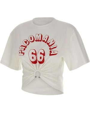 Rabanne Rabanne Pacomania Cropped Ruched T-Shirt - White