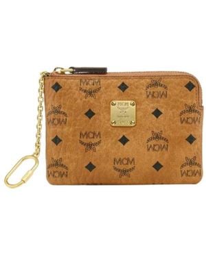 MCM Mini Aren Visetos Card Pouch - Natural