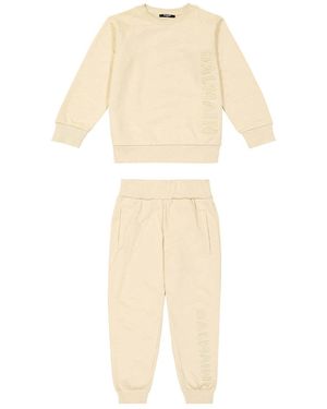 Balmain Logo-Embossed Cotton Tracksuit - Natural