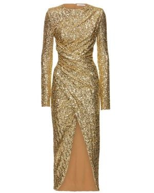 Michael Kors Sequin Draped Midi Dress - Natural