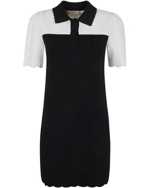 Twinset Button Detailed Short-Sleeved Dress - Black