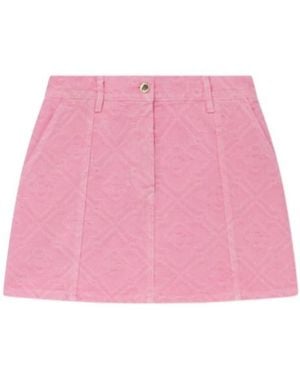 CASABLANCA Monogram Denim Skirt - Pink