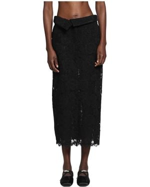Simone Rocha Lace Midi Skirt - Black