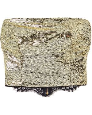 Dolce & Gabbana Sequin-Embellished Strapless Top - Metallic
