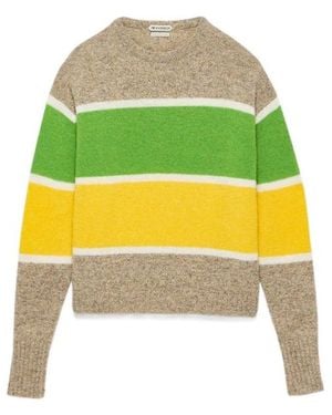 JW Anderson Contrast Striped Crew Neck Jumper - Yellow