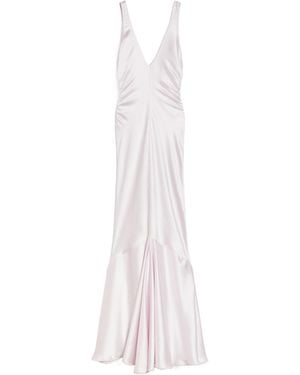 Sportmax Long Satin Dress - White