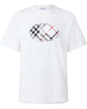 Burberry Crew Neck Short Sleeve T-Shirt - White