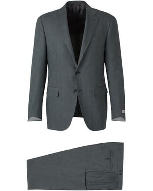 Canali Plain Linen Wool Ensemble - Gray