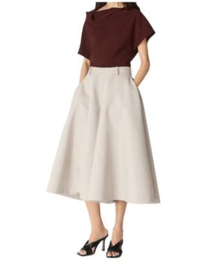 Bottega Veneta A-Line Wide-Leg Culotte - Natural