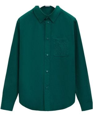Loewe Anagram Embroidered Shirt - Green