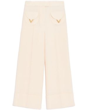 Valentino Crepe Couture Trousers - Natural