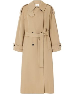 Rohe Double-Breasted Long-Sleeved Trench Coat - Natural