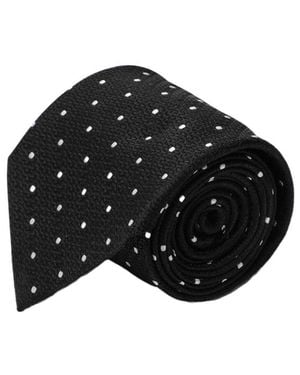 Destin Polka Dot Silk Tie - Black
