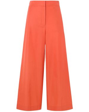 JOSEPH Thurlow Silk And Cotton-Blend Wide-Leg Pants - Red