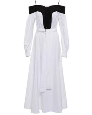 Gabriela Hearst Elias Off-Shoulder Cotton Midi Dress - White