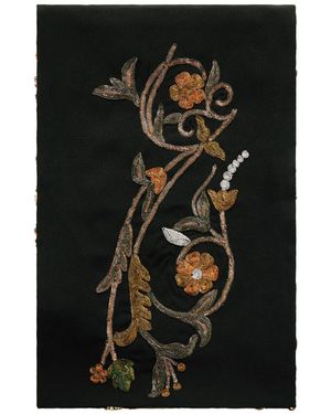 Dries Van Noten Sequin-Embellished Embroidered Crepe Scarf - Black