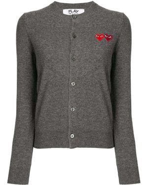 COMME DES GARÇONS PLAY Embroidery Love Decal Cardigan - Black
