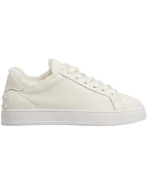 Tod's Shearling-Trimmed Trainers - White