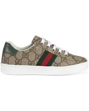 Gucci Gg Supreme Low-Top Sneakers - Brown