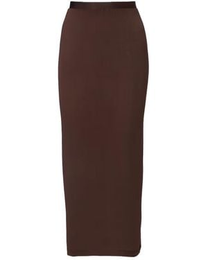 Wardrobe NYC Sheer Midi Skirt - Brown