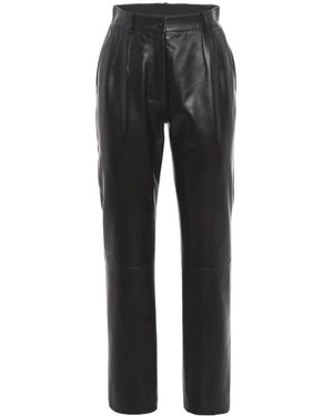 Dolce & Gabbana High Waisted Leather Trousers - Black