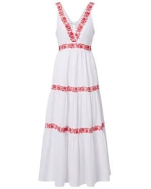 Heidi Klein Petalia Embroidered Cotton Maxi Dress - White