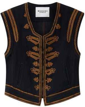 Isabel Marant Isabel Marant Étoile Sleeveless Denim Vest - Black