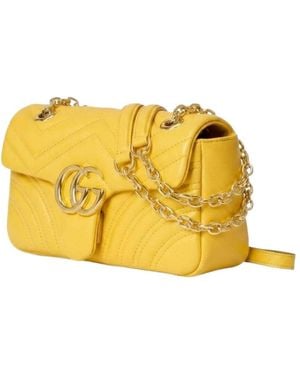 Gucci Gg Marmont Small Shoulder Bag - Yellow