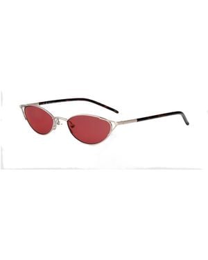 McQueen Eyewear Oval Frame Sunglasses - White