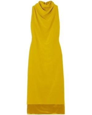 Altuzarra Noor Draped Silk-Satin Midi Dress - Yellow