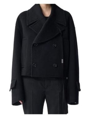 Ann Demeulemeester Davin Double-Breasted Short Caban - Black