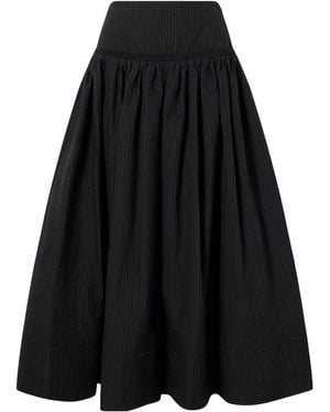 Alaïa Cotton Midi Skirt - Black