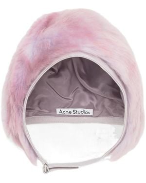 Acne Studios Shearling Cap - Pink