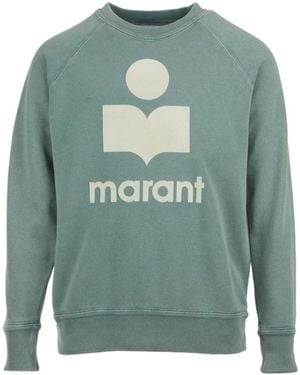 Isabel Marant Logo-Print Raglan-Sleeve Jumper - Green