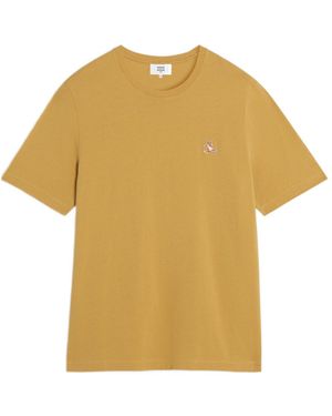 Maison Kitsuné Maison Kitsuné Chillax Fox Patch Crewneck T-Shirt - Yellow