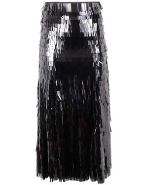 Self-Portrait Sequin Midi Skirt - Black