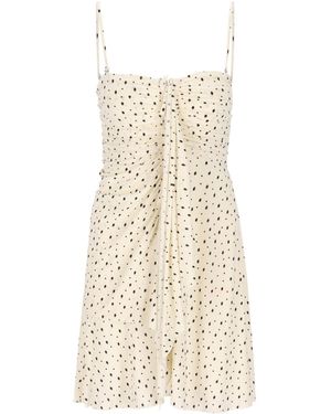 Isabel Marant Sleeveless Polka Dot Printed Dress - Natural