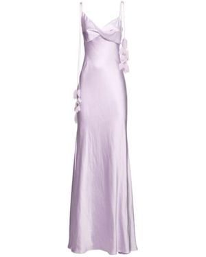 Self-Portrait Satin Flower Maxi Dress - Purple