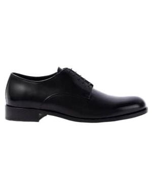 Giorgio Armani Leather Derby Shoes - Black