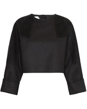 Max Mara Wool Flannel Blouse - Black