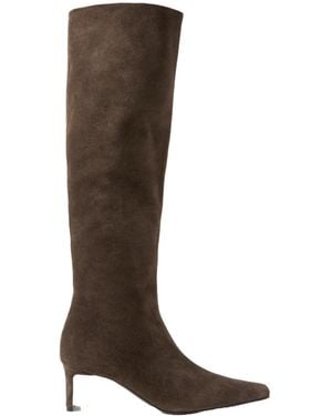 KHAITE Suede Knee Boots - Brown