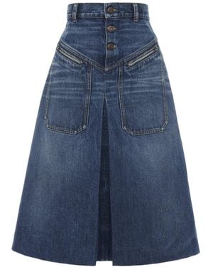 Chloé Chloé Knee-Length Denim Skirt - Blue
