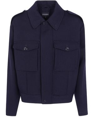 Emporio Armani Long-Sleeved Casual Jacket - Blue
