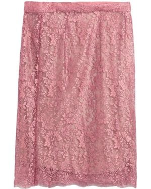 Dolce & Gabbana Minimalist Solid Lace Midi Skirt - Pink