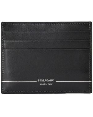 Ferragamo Leather Card Holder - Black
