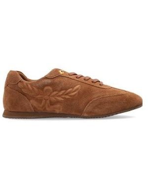 MCM Logo Embossed Low-Top Sneakers - Brown