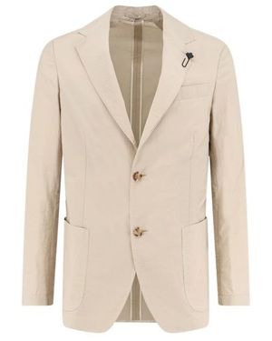 Lardini Two-Button Patch-Pocket Blazer - Natural