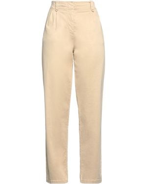 MAX&Co. Plain Color Casual Pants - Natural