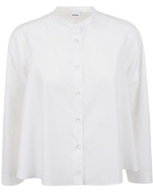 Aspesi Relaxed Stand-Collar Shirt - White
